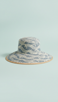 Wide-brim sun hat in slate wave