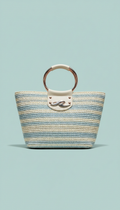 Beach tote with metallic accents